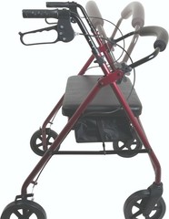 Compass Health Rolling Walker Rollator w/Seat Back, Heavy Duty 400lb Capacity