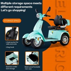 Four wheels 800W 60V 20AH Travel Mobility Scooter battery Motor for Adult Senior