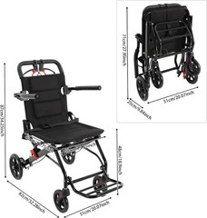 Lightweight Folding Wheelchair for Adults Seniors Portable Transport Chair