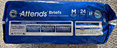 Attends adult Briefs medium. 24 Count