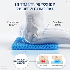 Honeycomb Gel Seat Cushion Blue – Cooling Orthopedic Pressure Relief Pad