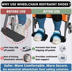 Adjustable Wheelchair Footrest Strap, Non-Slip Shoe Holder & Comfort Cushion Pad