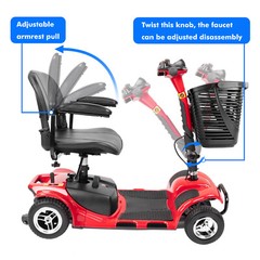 4 Wheels Mobility Scooter Power Folding For Travel Electric Scooter