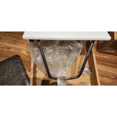 Wall Mounted Folding Shower Seat Bench – White Slatted w/ Stainless Steel Frame