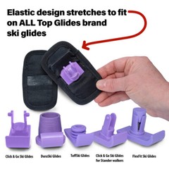 Top Glides GlidePads Walker Ski Glide Covers (Black)