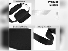 Padded Transfer Belt w/ Handles, Breathable Anti-Slip Grip, Black 47.2 in