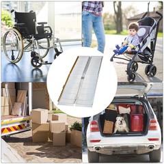 6ft Folding Wheelchair Ramp 600lbs Portable Aluminum Ramp for Steps Stairs Van
