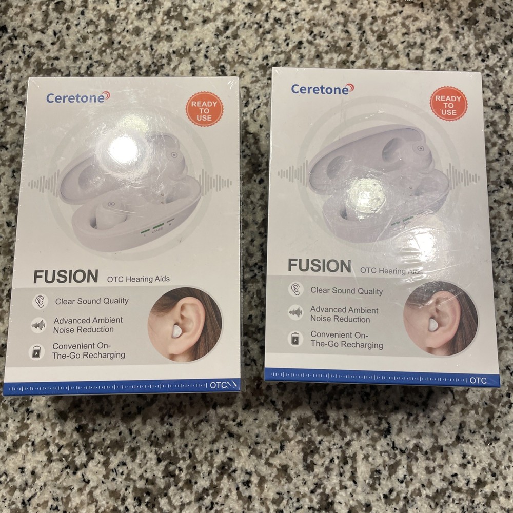 LOT OF 2 Ceretone Fusion OTC Hearing Aids (CE-A61AT) – NEW SEALED Free shipping