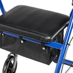 Rollator Rolling Walker 6 in. Wheels Fold Up Removable Back Support Padded Seat