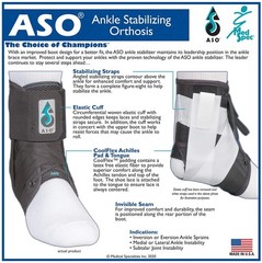 Med Spec ASO Ankle Stabilizer Black Size Small Mdeium Large Fast shopping USA