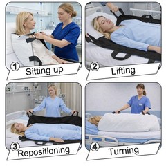 34″x52″ Positioning Bed Pad, with 8 Reinforced Handles and 4 Soft Handle Pads…