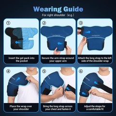 Comfytemp Shoulder Ice Pack Wrap Brace Compression Sleeve S/M, Black