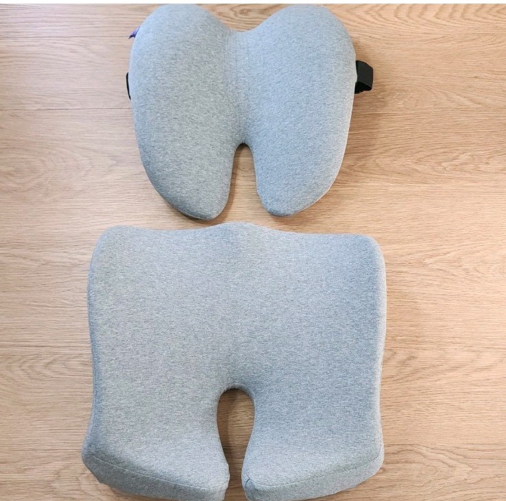 CUSHION LAB Pressure Relief Seat Cushion / Back Relief Lumbar Pillow Gray
