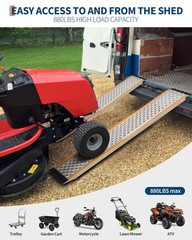 5FT 800LB Capa Heavy Duty Aluminum Loading Ramps, Anti-Slip Punch Plate Surface