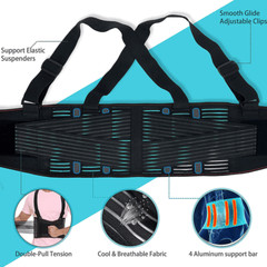 Lower Back Brace Lumbar Support Waist Belt for Men Women Pain Relief Adjustable