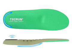 TECRUN Orthotic Insoles Full Length Gel Heel Cushion Natural/Medium Arch Green