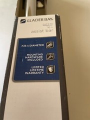 Safety Assist Bar Bathroom Grab Bar Glacier Bay 16 in. x 7/8 in. #243 752