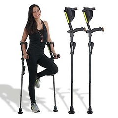 Ergobaum 7G Forearm Crutches for Adults (1 Pair-2 Units) — Ergonomic, Foldable w