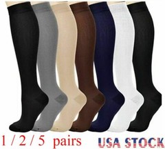 1-5Pairs Compression Socks Pain Relief Calf Leg Foot Support Stocking Men Women