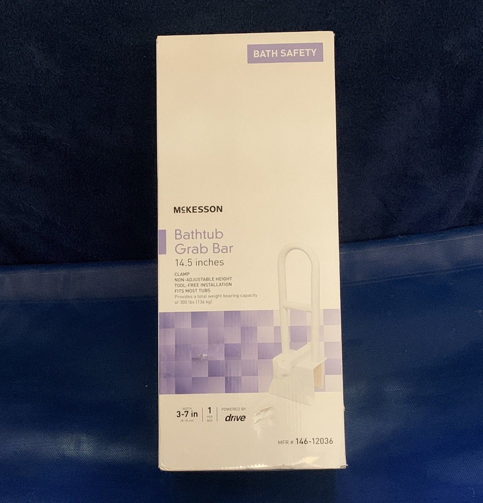 McKesson 14.5in Clamp-On Bathtub Safety Handle, White, 300 lb 146-12036