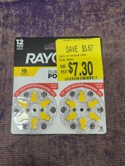Lot of 8 Rayovac Size 10 Hearing Aid Batteries (12 Pack) Batteries