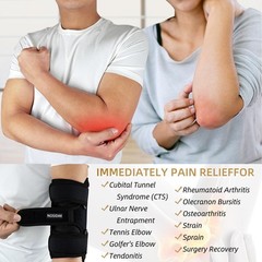 NOSIDAK Elbow Brace for Cubital Tunnel Syndrome, Ulnar Nerve One Size, Black