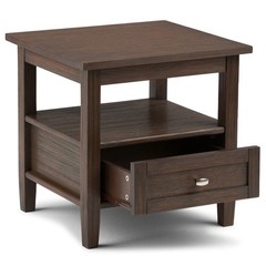 Simplihome Warm Shaker End – 20 Wide X 20 High Solid Wood Side In Farmhouse