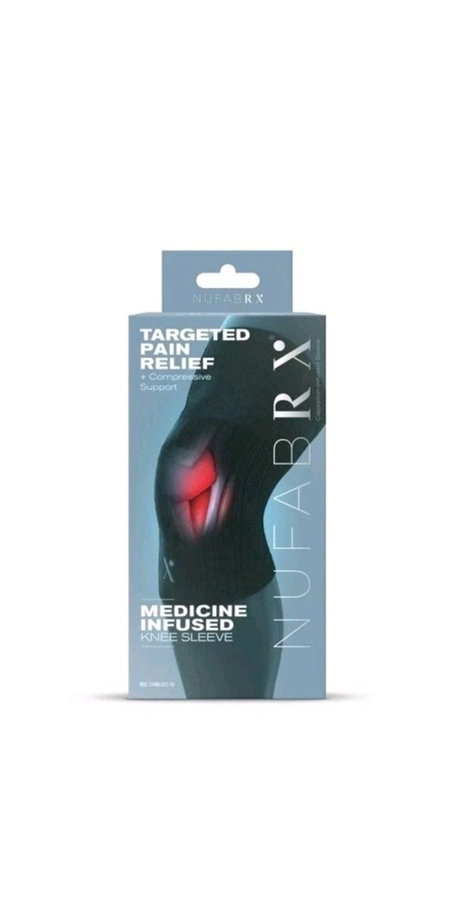 NUFABRX Pain Relieving Knee Compression Medicine Infused One Size Fits Most