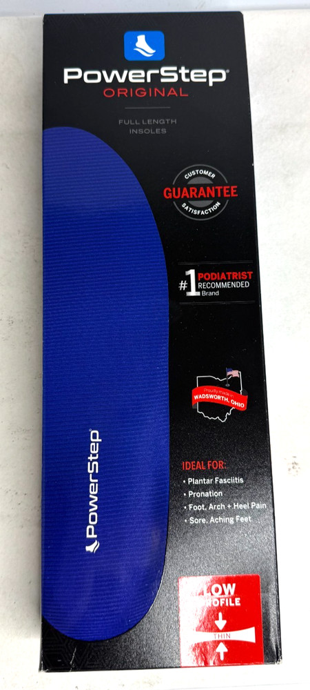 Powerstep Original Full Length Orthotics Arch Heel Support Insole Size F Unisex