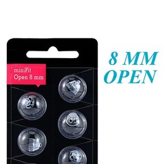 Universal Hearing Aid Domes – MiniFit Open Vent Bass (8mm) – 3 Pack, Compatible