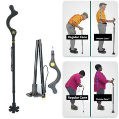 Walking Stick Aluminium Lightweight Easy Folding Metal Non-Slip Adjustable Cane