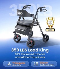 Z21 Lightweight Rollator Walker Shiny Black
