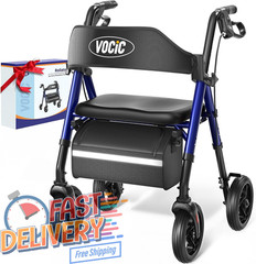 Walkers for Seniors, Z21 Rollator Walker with Seat Supports 350Lb, 8″ Big Wheels