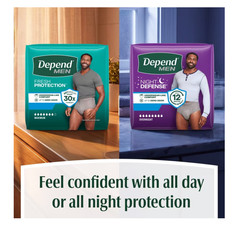 Depend Night Defense Adult Underwear for Men Large 56 Count Overnight