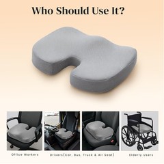 Gel Memory Foam Seat Cushion Orthopedic Office Car Chair Sciatica Pain Relief