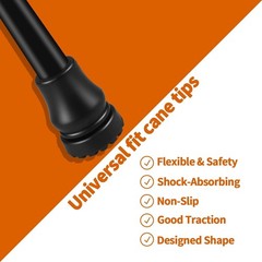 4Pcs Cane Tips 3/4 Inch Heavy Duty Rubber Cane Tips Anti Slip TPR Replacement…