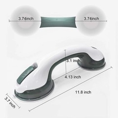 2 Pack 12” Suction Shower Grab Bars Safety Handle Grip for Elderly Bathtub