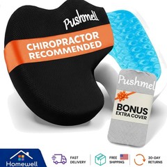 Ergonomic Gel & Memory Foam Seat Cushion for Sciatica Pain Relief – Bonus Cover!