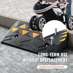 15T 4.25×11.8×19.7in Heavy Duty Rubber Curb Ramp Wedge for Vehicles Wheelchairs