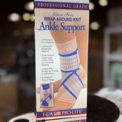 Fla Orthopedics Latex Free Wrap-Around Knit Ankle Support, (Size: M) Beige