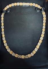 TECTONIC Magnet Therapy Necklace for Neck + Shoulder Gold- and Silver-Tone Links