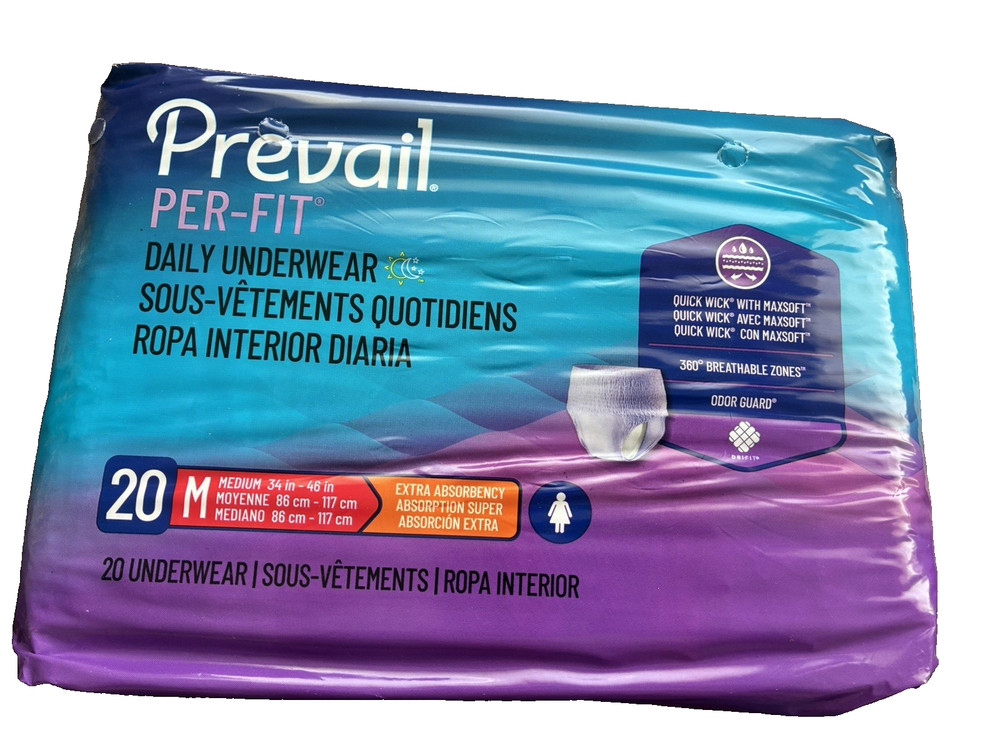 Prevail Per-Fit Adult Daily Underwear Women Medium -34”-46”