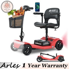 4 Wheels Foldable Mobility Scooter 20 Miles 330bs Capacity 5 MPH w/ LED Light