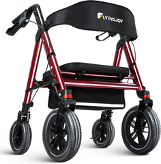 Heavy Duty Bariatric Rollator Walker w/Seat 450LB All Terrain Foldable 12″
