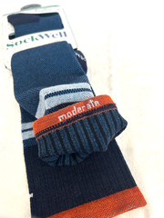 SockWell M-L Moderate Compression Socks Men’s NewWTags USA Navy Light cushion