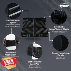 TYNOR Back Brace Lumbar Medium Black