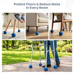 Walker Precut Tennis Balls for Walkers – 4PCS Universal Glide Balls, Blue