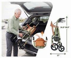 HOMENURSE WonderLUX Walker for Seniors & Adults, Foldable, 350 lb Capacity