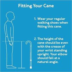 Carex Soft Grip Walking Cane with Strap, Anti-Slip 1 Count (Pack of 1), Blue