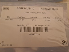 OBRF3 – 1/2-10 Royal Flush 3-Ply Distal Opening Prosthetic Sock #3 Black (Set 4)